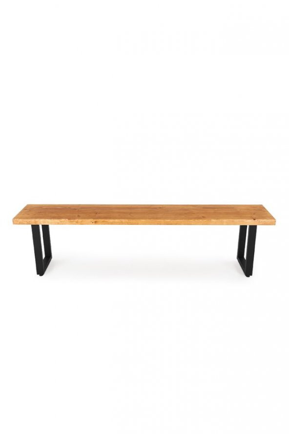 180x32 Doğal Ahşap Ladin Kütük Ağaç Bench Bank Dikdörtgen Ayak - 3