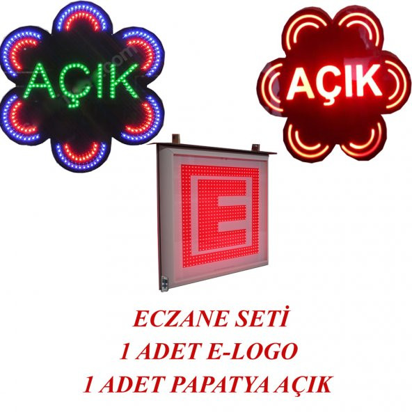 ECZANE LED E-LOGO VE ANİMASYONLU PAPATYA AÇIK YAZISI