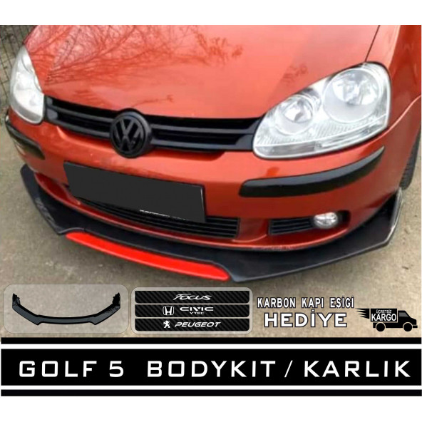 GOLF 5 Ön Tampon Eki 3 PARÇA Bodykit Karlık Lip