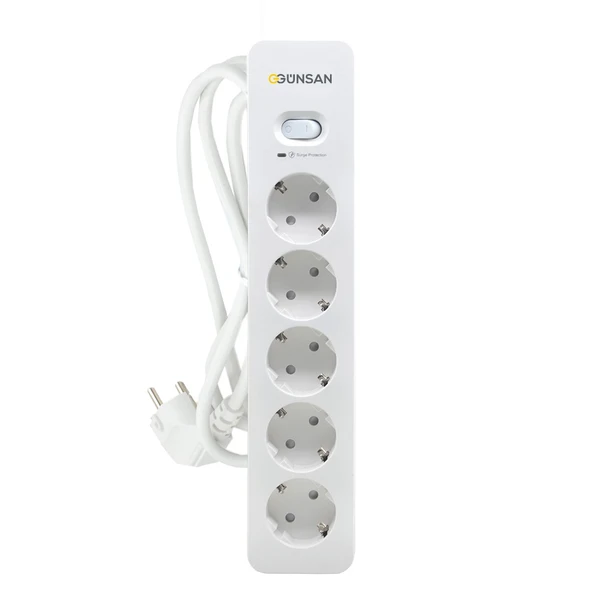 Beyaz 5'li Akım Korumalı Çocuk Korumalı Grup Priz – 1.5m | 700 Joule | 16kA | Çocuk Korumalı