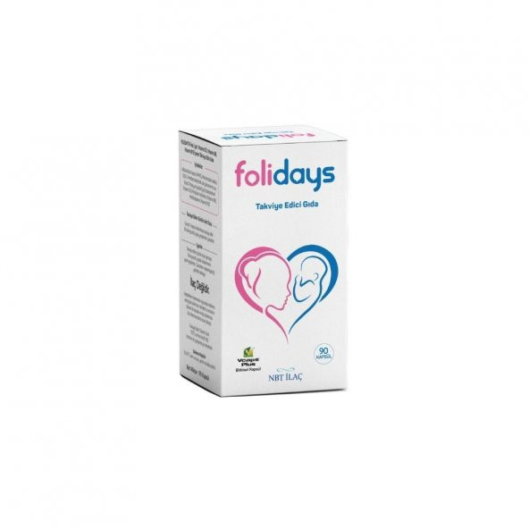 Folidays Folat, Multivitamin ve İyot İçeren Takviye Edici Gıda 90 Kapsül