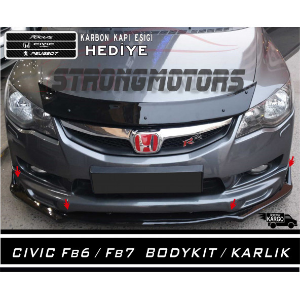 Honda Civic FB7 FB6 Ön Tampon Eki Bodykit Karlık Lip