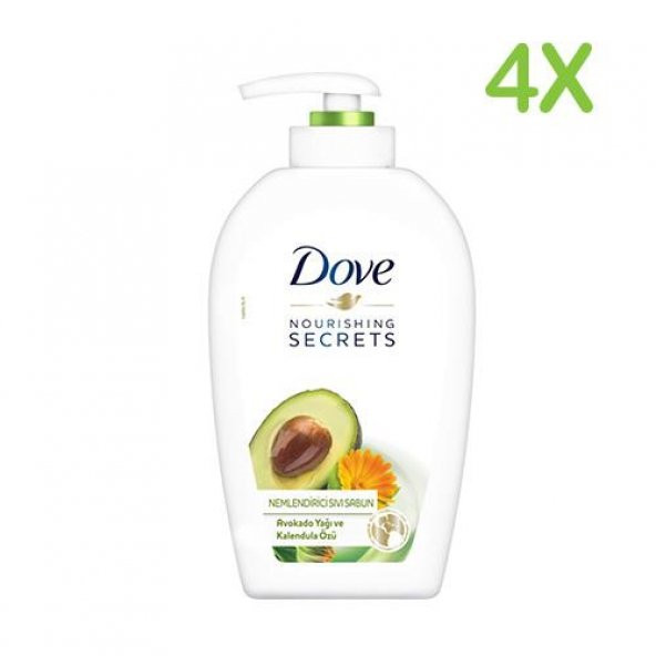 Dove Sıvı Sabun Avokado Yağı ve Kalendula Özlü Nemlendiricili 500 ml X 4 Adet
