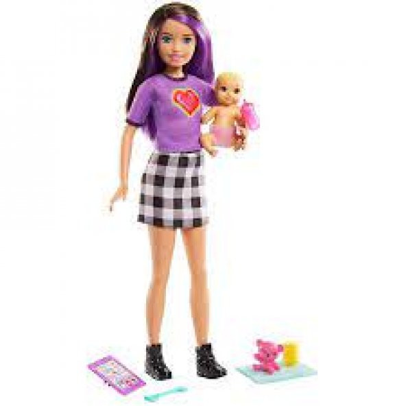 Barbie Skipper Babysitters Inc. Brown Purple Hair Brunette
