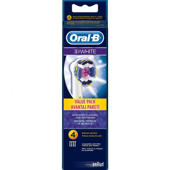 Oral-B EB18-4 3D White 4lü Diş Fırçası Yedek Başlığı - 2