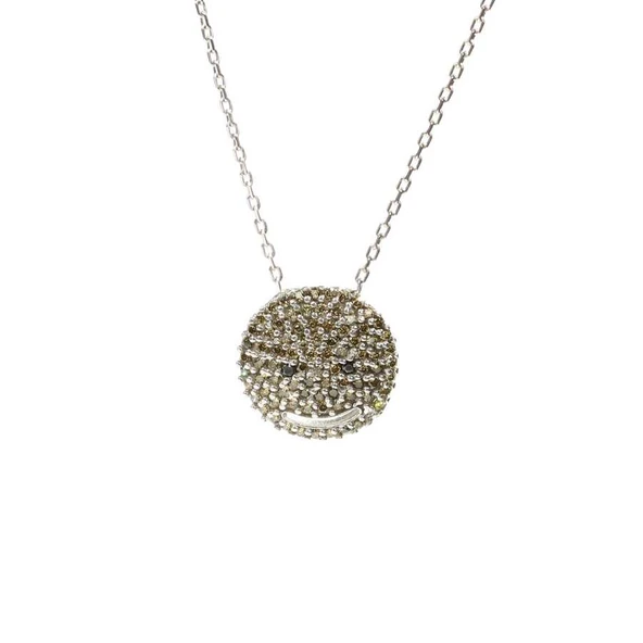 925 Ayar Gümüş Gülen Yüz Kolye ürün görseli