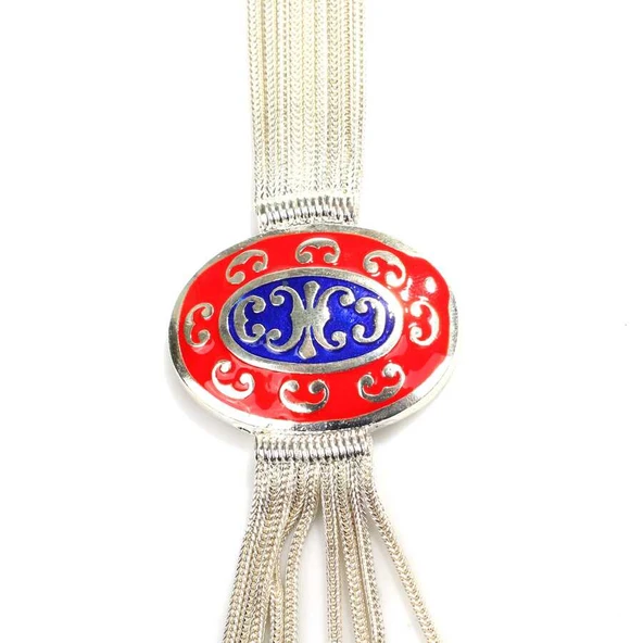 925 Ayar Gümüş Mineli Tilki Kuyruğu Kolye - Resim 2