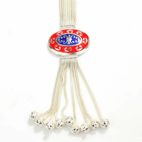 925 Ayar Gümüş Mineli Tilki Kuyruğu Kolye ürün görseli