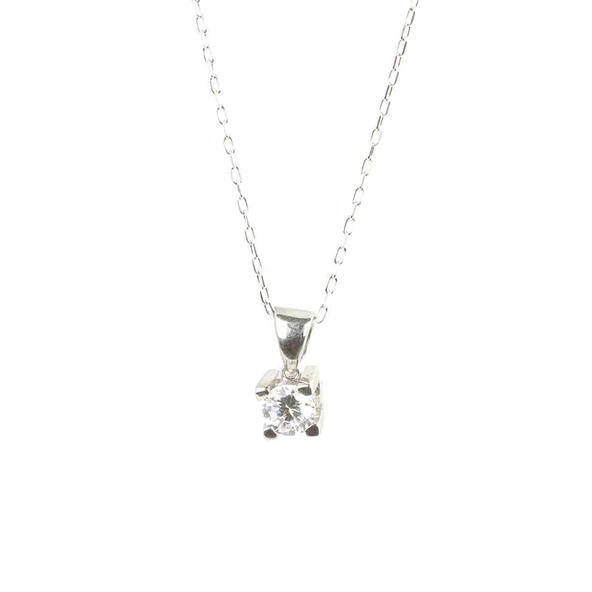 Gümüş 0,6 crt Görünümünde Tektaş Kolye ürün görseli