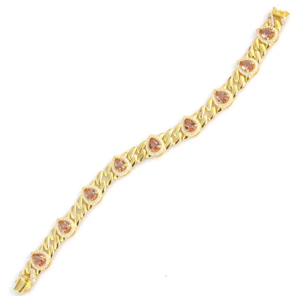 925 Ayar Gümüş Anturaj Damla Zultanit Taşlı Bileklik ürün görseli