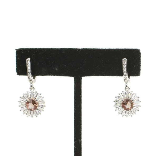 Gümüş Baget Taşlı Zultanit Küpe, Küçük ürün görseli 1