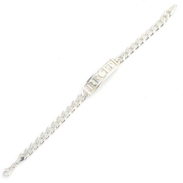 925 Ayar Gümüş İsim Yazılı Erkek Bilekliği - Resim 2