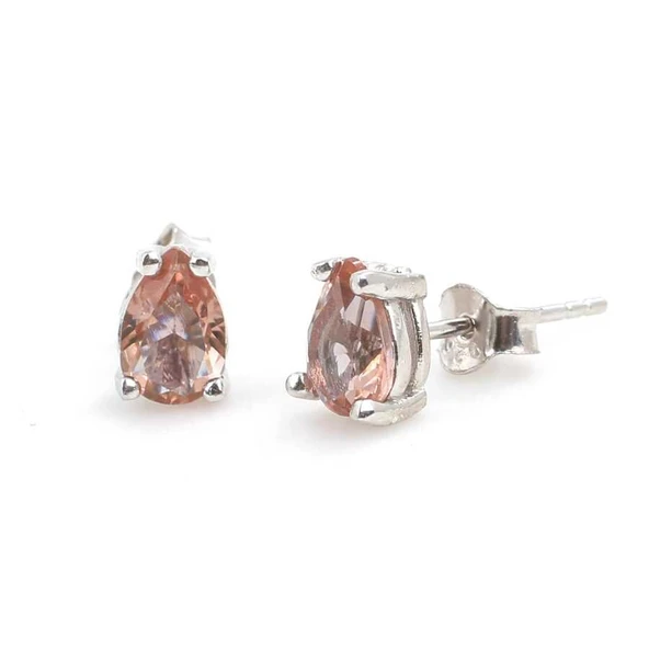 925 Ayar Gümüş Damla Zultanit Taşlı Küpe, Küçük ürün görseli 1