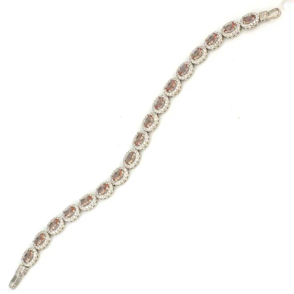 925 Ayar Gümüş Oval Zultanit Taşlı Suyolu Bileklik ürün görseli 1