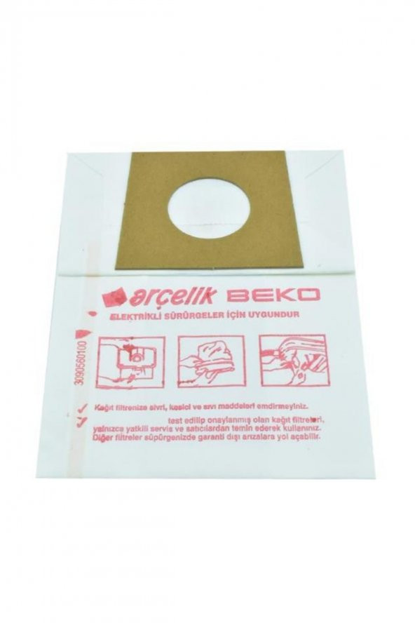 Beko S 911, S 941, S 5911, S 5941, S 6945 Süpürge Kağıt Torbası Paket Içi 10 Adet