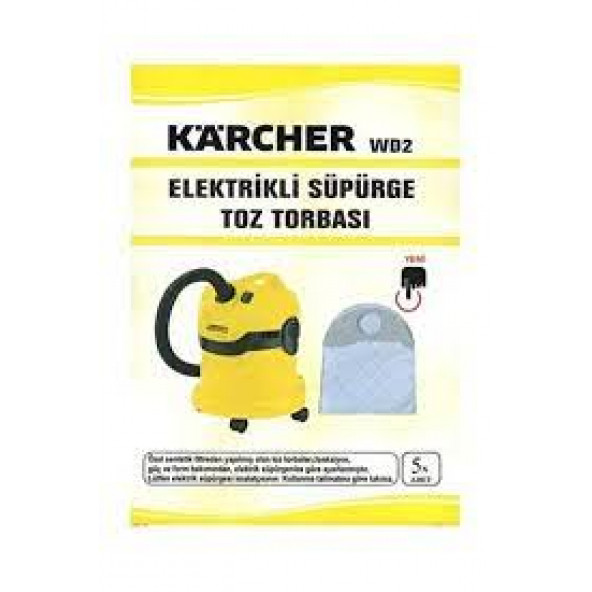 Karcher WD2 Uyumlu 5 Adet Toz Torbası