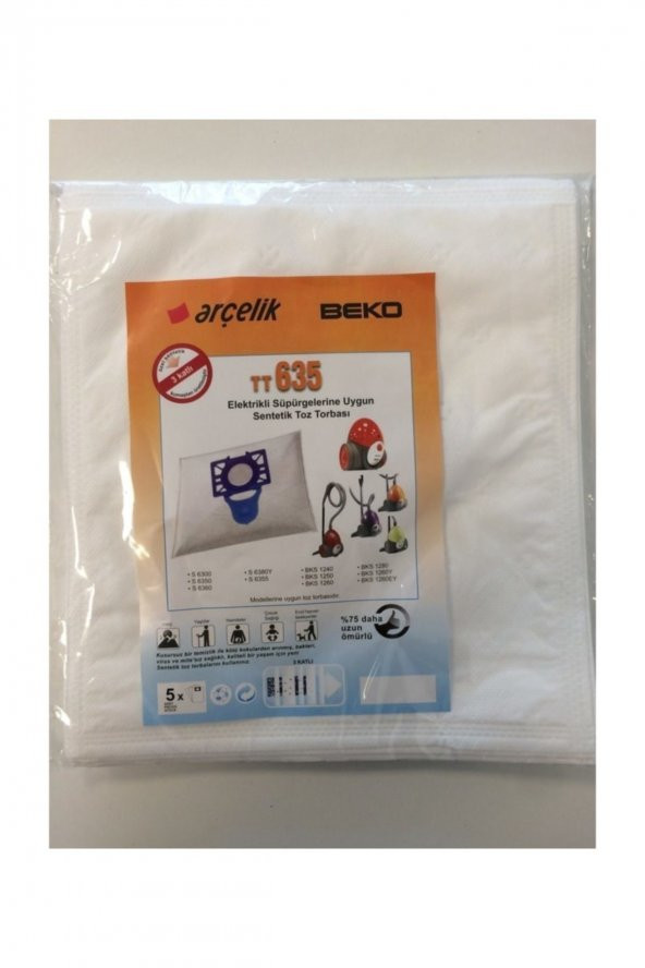 - Beko Tt635 Süpürge Torbası 25 Adet (5li Paket)