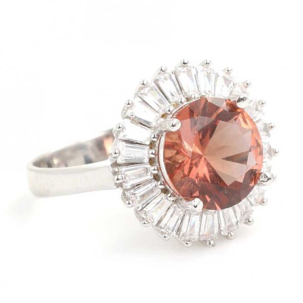 925 Ayar Gümüş Baget Taşlı Zultanit Yüzük - Resim 2