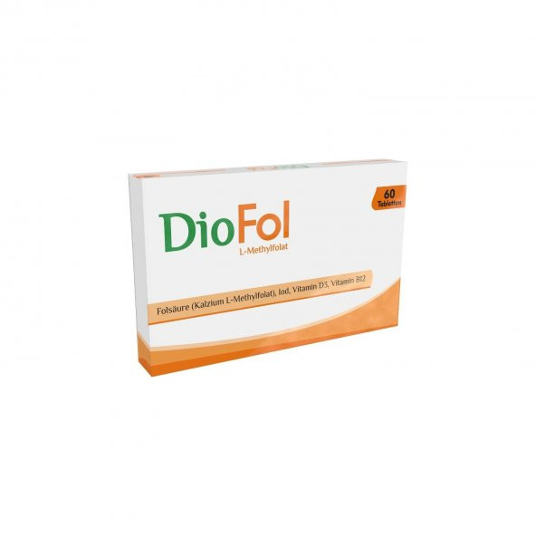 DioFol L-Methylfolat - Vitamin D3 İçeren Takviye Edici Gıda 60 Tablet