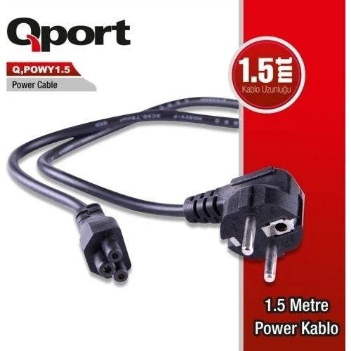 Qport Q-POWY1.5 1,5m Yonca power kablosu ürün görseli 1