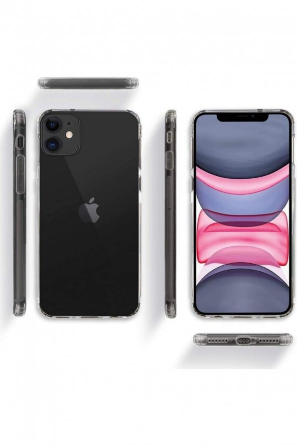 Heartz Apple İphone 12 6.1" Kılıf 3d Tıpalı Kamera Korumalı Şeffaf Silikon Kapak - 3