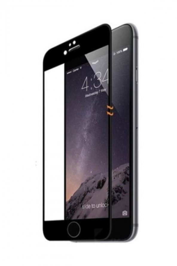 Heartz Apple İphone 6s Plus Siyah Temperli Cam Full Ekran Koruyucu