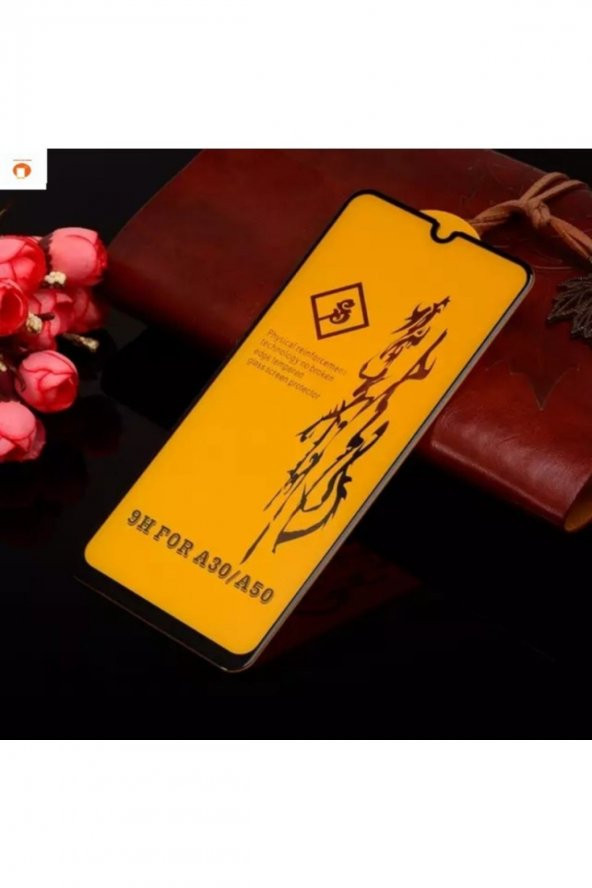 Heartz Samsung Galaxy A50 Siyah Temperli Cam Full Ekran Koruyucu - 2