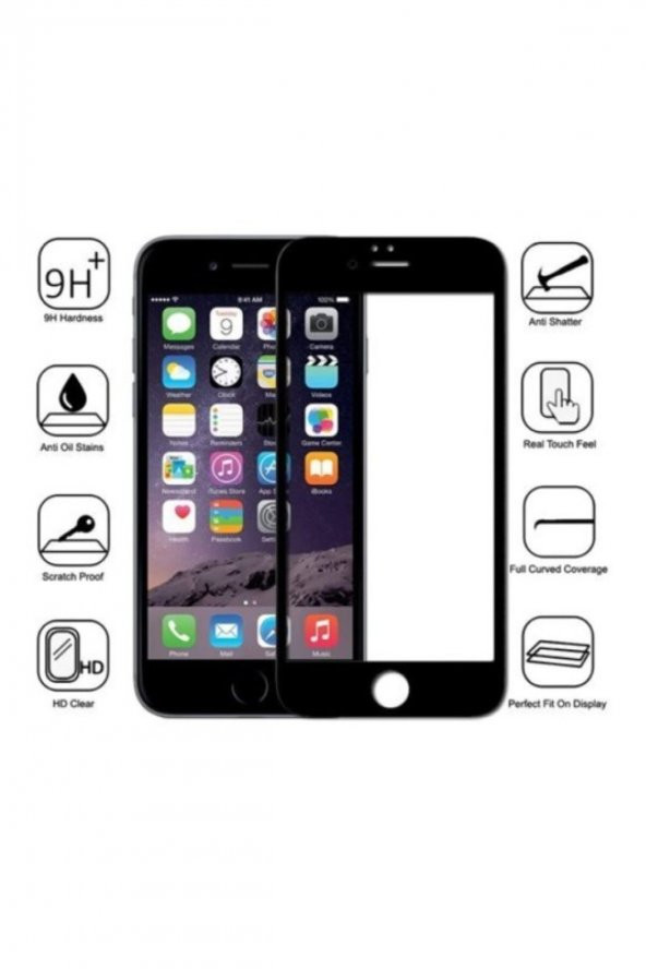 Heartz Apple İphone 8 PLUS Siyah Ceramic Nano Tam Kapatan Ekran Koruyucu