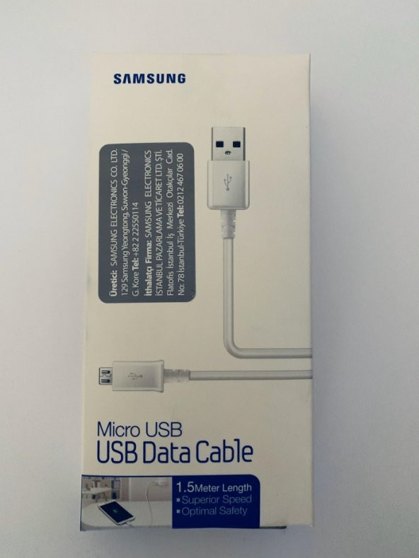 Samsung Galaxy Micro Usb Şarj ve Data Kablosu 1.5 Metre