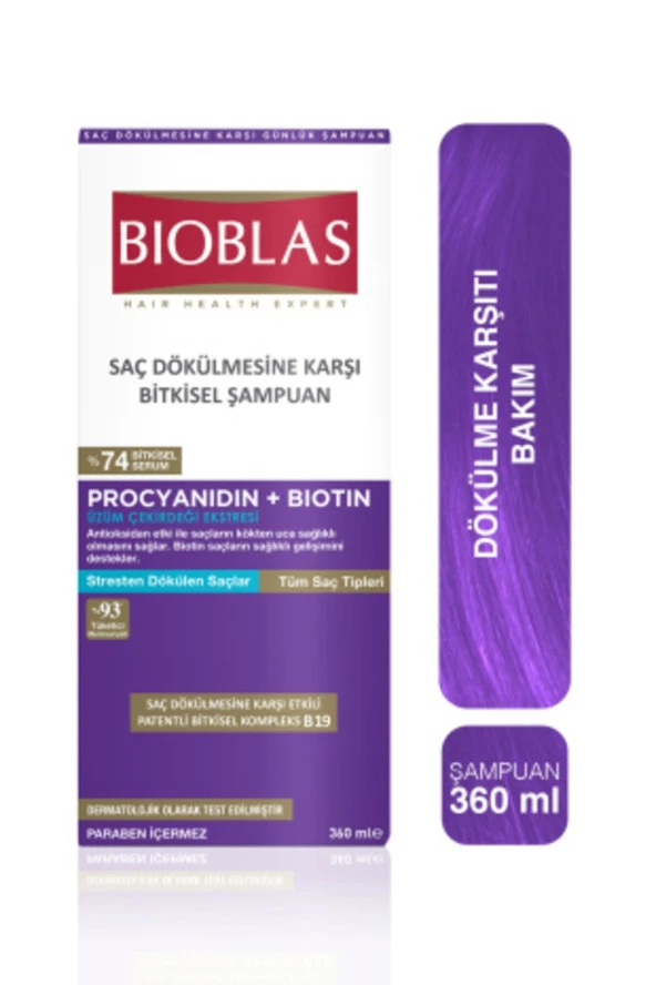 Bioblas Procyanıdın + Bıotın Stresten Dökülen Saçlar İçin Şampuan 360 Ml