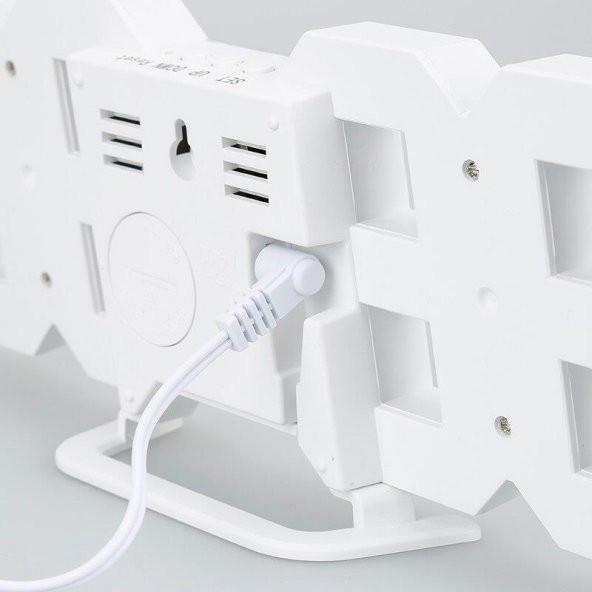 Valkyrie Beyaz LED Dijital Dekoratif Masa veya Duvar Saati - 12