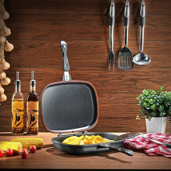 Schafer Kare Double Grıll PAN-32CM-2 PR&Ccedil-Siyah - 3