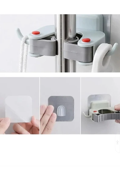 Sihirli Mop Tutucu Sihirli Fırça Sapı Tutucu Sihirli Tutacak Pratik Duvar Askı Aparatı 1 (adett) ürün görseli