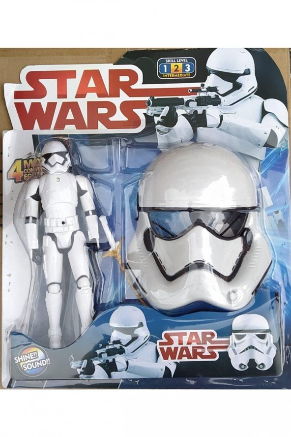 SATRANÇ + Star Wars Stormtrooper Sesli, Işıklı Figür, Maske ve Kılıç SET