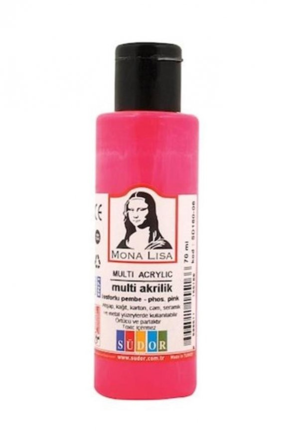 Monalisa Multi Akrilik 70 ML Fosforlu Pembe (12 Li Paket)