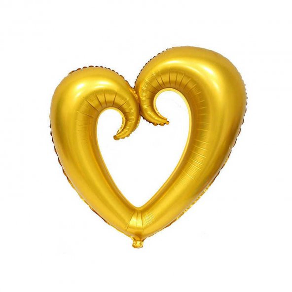 Kalp Folyo Balon Ortası Açık  Altın