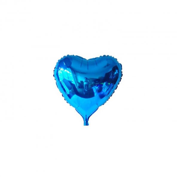 Kalp Folyo Balon Küçük Boy 45X43 Cm  Saks Mavi