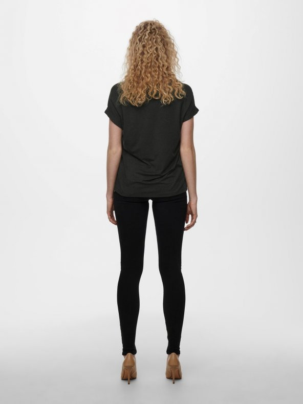 Only Bayan Geniş Yuvarlak Yaka Salaş Tişört 15106662 - Resim 8