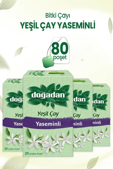 Yeşil Çay Yaseminli 20'li Poşet x 4 Adet