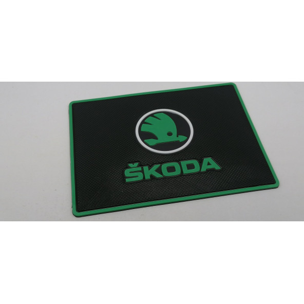 Skoda Logolu Torpido Üstü Kaydırmaz Ped Telefon Tutucu - 5