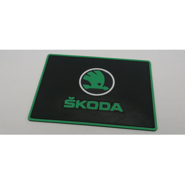 Skoda Logolu Torpido Üstü Kaydırmaz Ped Telefon Tutucu - 6