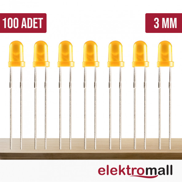 3mm Sarı Diffused Led(100 Adet)