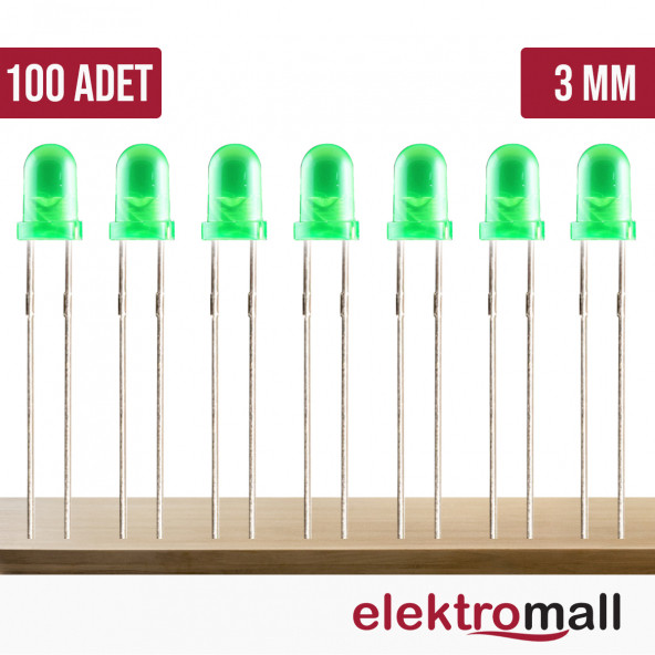 3mm Yeşil Diffused Led(100 Adet)