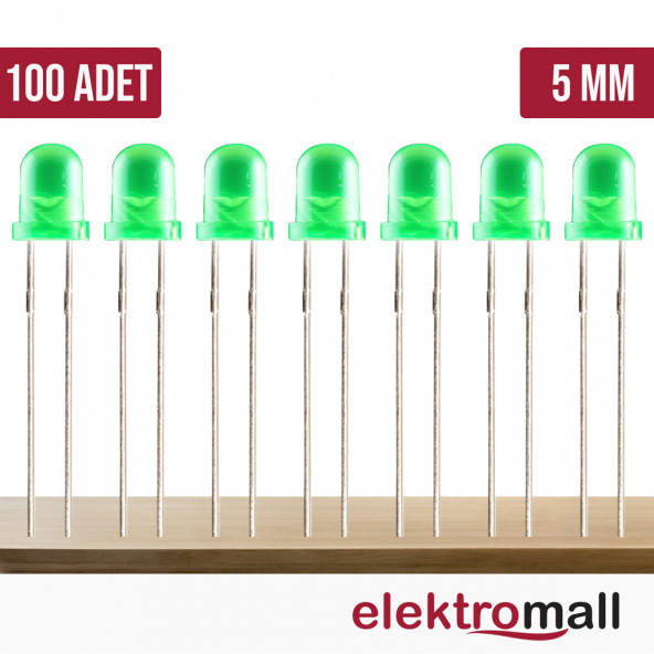 5mm Yeşil Diffused Led(100 Adet)