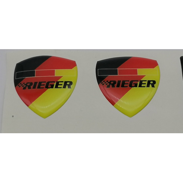 Rieger Performance Logolu 3M 8 li Grup Damla Silikon Sticker Torpido Göğüslük Bagaj Çamurluk Logo Amblem Seti - 5
