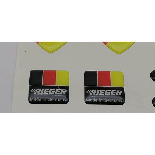 Rieger Performance Logolu 3M 8 li Grup Damla Silikon Sticker Torpido Göğüslük Bagaj Çamurluk Logo Amblem Seti - 6