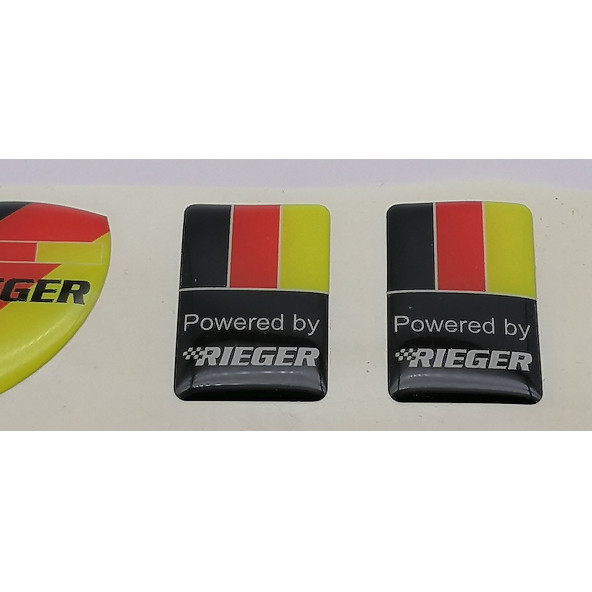 Rieger Performance Logolu 3M 8 li Grup Damla Silikon Sticker Torpido Göğüslük Bagaj Çamurluk Logo Amblem Seti - 8