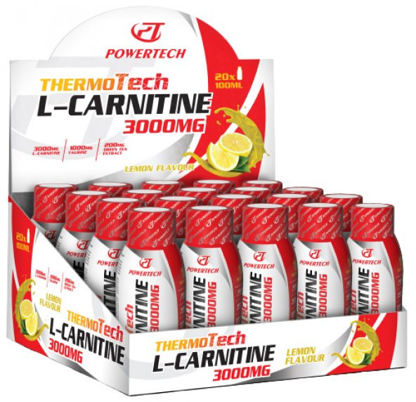 Powertech ThermoTech L-Carnitine 3000 mg 20x100 ml Limon Aromalı L-Karnitin