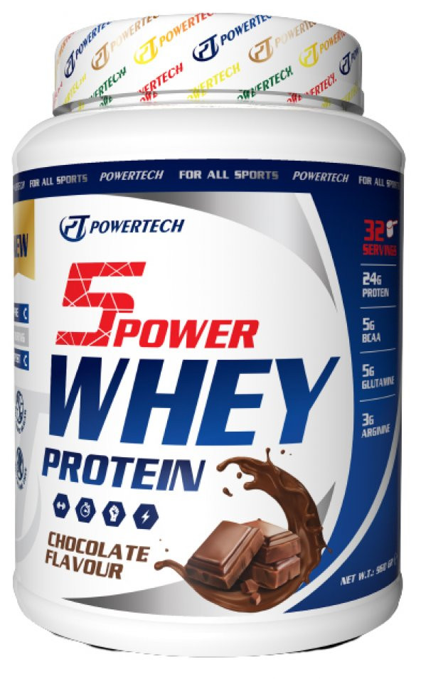 Powertech 5Power Whey Protein 960 Gr Çikolata Aromalı Protein Tozu