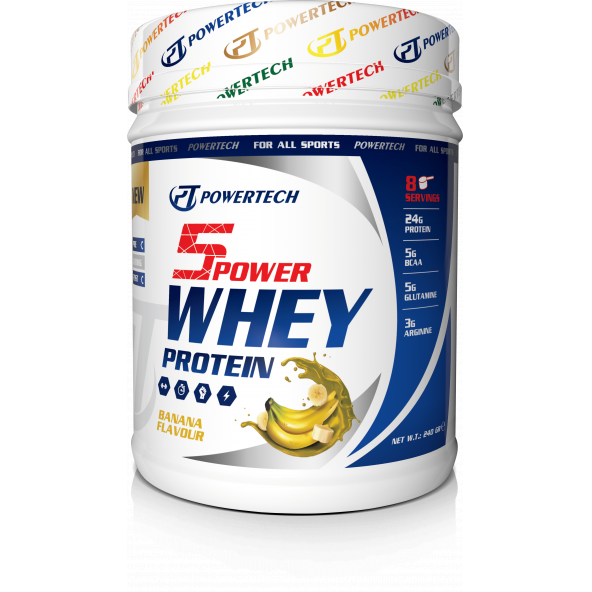 Powertech 5Power Whey Protein 240 Gr Muz Aromalı Protein Tozu